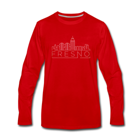 Fresno, California Long Sleeve T-Shirt - Skylines Unisex Fresno Long Sleeve Shirt - red