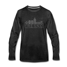 Fresno, California Long Sleeve T-Shirt - Skylines Unisex Fresno Long Sleeve Shirt - charcoal gray