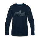 Fresno, California Long Sleeve T-Shirt - Skylines Unisex Fresno Long Sleeve Shirt - deep navy