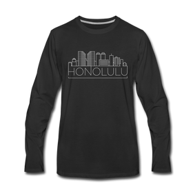 Honolulu, Hawaii Long Sleeve T-Shirt - Skylines Unisex Honolulu Long Sleeve Shirt - black