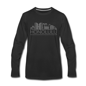 Honolulu, Hawaii Long Sleeve T-Shirt - Skylines Unisex Honolulu Long Sleeve Shirt - black