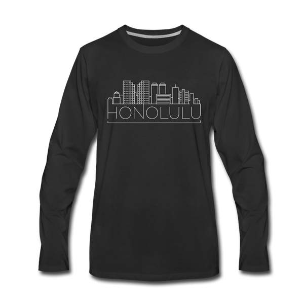 Honolulu, Hawaii Long Sleeve T-Shirt - Skylines Unisex Honolulu Long Sleeve Shirt - black