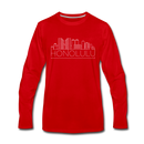 Honolulu, Hawaii Long Sleeve T-Shirt - Skylines Unisex Honolulu Long Sleeve Shirt - red