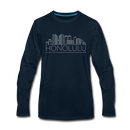 Honolulu, Hawaii Long Sleeve T-Shirt - Skylines Unisex Honolulu Long Sleeve Shirt - deep navy