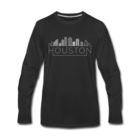Houston, Texas Long Sleeve T-Shirt - Skylines Unisex Houston Long Sleeve Shirt - black
