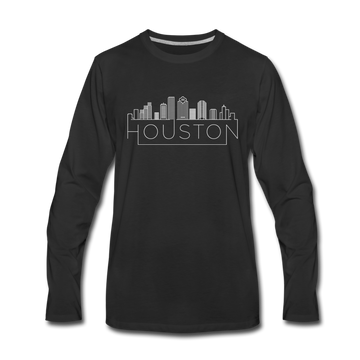 Houston, Texas Long Sleeve T-Shirt - Skylines Unisex Houston Long Sleeve Shirt - black