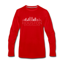 Houston, Texas Long Sleeve T-Shirt - Skylines Unisex Houston Long Sleeve Shirt - red