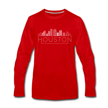 Houston, Texas Long Sleeve T-Shirt - Skylines Unisex Houston Long Sleeve Shirt - red