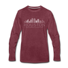 Houston, Texas Long Sleeve T-Shirt - Skylines Unisex Houston Long Sleeve Shirt - heather burgundy