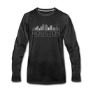 Houston, Texas Long Sleeve T-Shirt - Skylines Unisex Houston Long Sleeve Shirt - charcoal gray