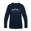 Houston, Texas Long Sleeve T-Shirt - Skylines Unisex Houston Long Sleeve Shirt - deep navy
