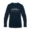 Houston, Texas Long Sleeve T-Shirt - Skylines Unisex Houston Long Sleeve Shirt - deep navy
