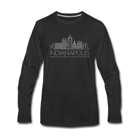 Indianapolis, Indiana Long Sleeve T-Shirt - Skylines Unisex Indianapolis Long Sleeve Shirt - black