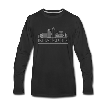 Indianapolis, Indiana Long Sleeve T-Shirt - Skylines Unisex Indianapolis Long Sleeve Shirt - black