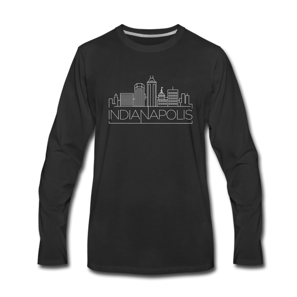 Indianapolis, Indiana Long Sleeve T-Shirt - Skylines Unisex Indianapolis Long Sleeve Shirt - black