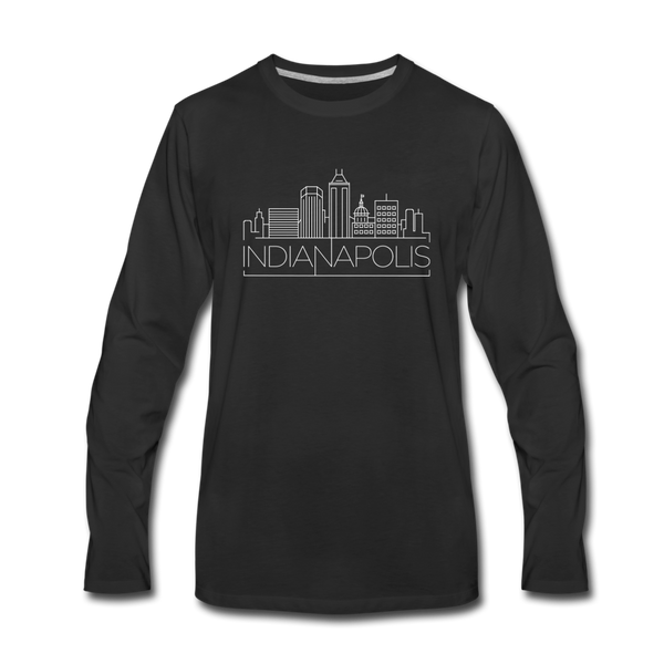 Indianapolis, Indiana Long Sleeve T-Shirt - Skylines Unisex Indianapolis Long Sleeve Shirt - black