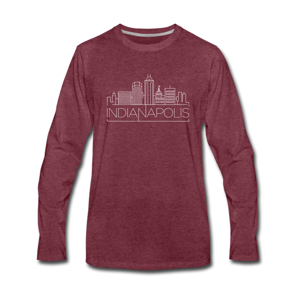 Indianapolis, Indiana Long Sleeve T-Shirt - Skylines Unisex Indianapolis Long Sleeve Shirt - heather burgundy