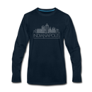 Indianapolis, Indiana Long Sleeve T-Shirt - Skylines Unisex Indianapolis Long Sleeve Shirt - deep navy