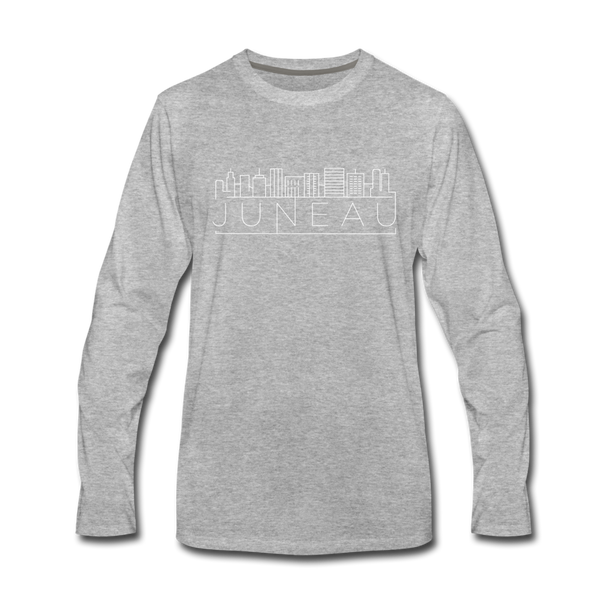 Juneau, Alaska Long Sleeve T-Shirt - Skylines Unisex Juneau Long Sleeve Shirt - heather gray
