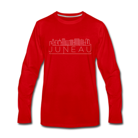 Juneau, Alaska Long Sleeve T-Shirt - Skylines Unisex Juneau Long Sleeve Shirt - red