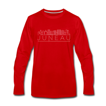 Juneau, Alaska Long Sleeve T-Shirt - Skylines Unisex Juneau Long Sleeve Shirt - red