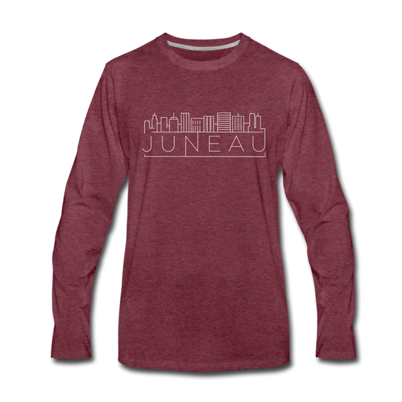 Juneau, Alaska Long Sleeve T-Shirt - Skylines Unisex Juneau Long Sleeve Shirt - heather burgundy