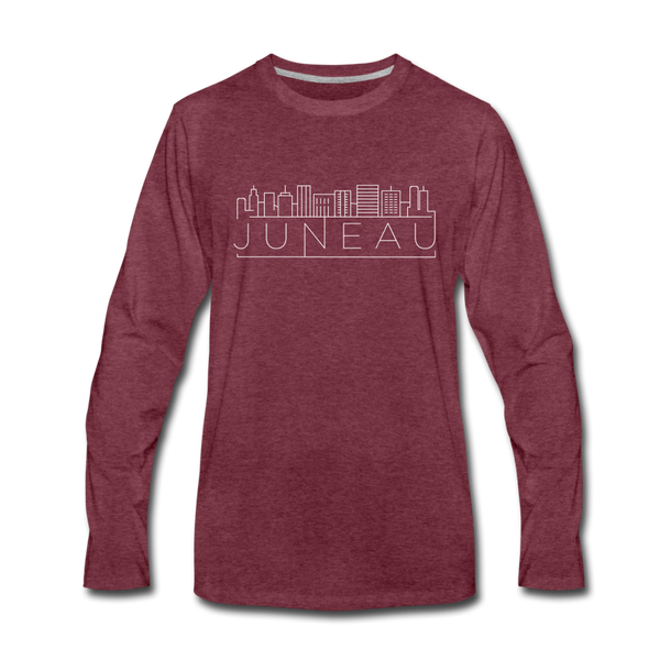 Juneau, Alaska Long Sleeve T-Shirt - Skylines Unisex Juneau Long Sleeve Shirt - heather burgundy