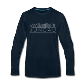 Juneau, Alaska Long Sleeve T-Shirt - Skylines Unisex Juneau Long Sleeve Shirt - deep navy