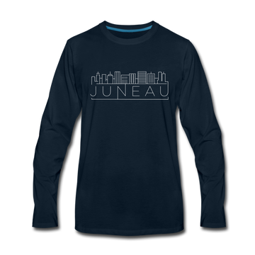 Juneau, Alaska Long Sleeve T-Shirt - Skylines Unisex Juneau Long Sleeve Shirt - deep navy