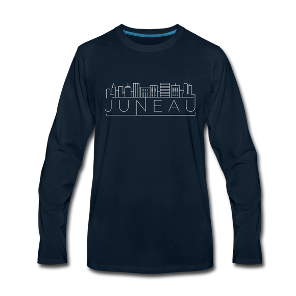 Juneau, Alaska Long Sleeve T-Shirt - Skylines Unisex Juneau Long Sleeve Shirt - deep navy