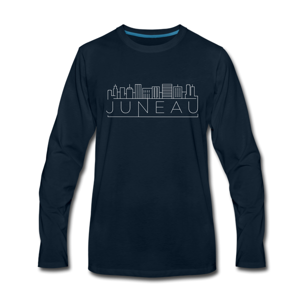 Juneau, Alaska Long Sleeve T-Shirt - Skylines Unisex Juneau Long Sleeve Shirt - deep navy