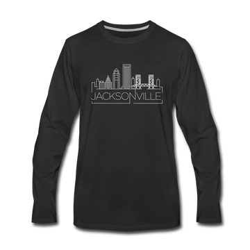 Jacksonville, Florida Long Sleeve T-Shirt - Skylines Unisex Jacksonville Long Sleeve Shirt - black
