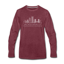 Jacksonville, Florida Long Sleeve T-Shirt - Skylines Unisex Jacksonville Long Sleeve Shirt - heather burgundy