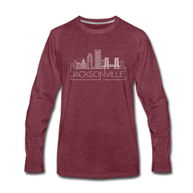 Jacksonville, Florida Long Sleeve T-Shirt - Skylines Unisex Jacksonville Long Sleeve Shirt - heather burgundy