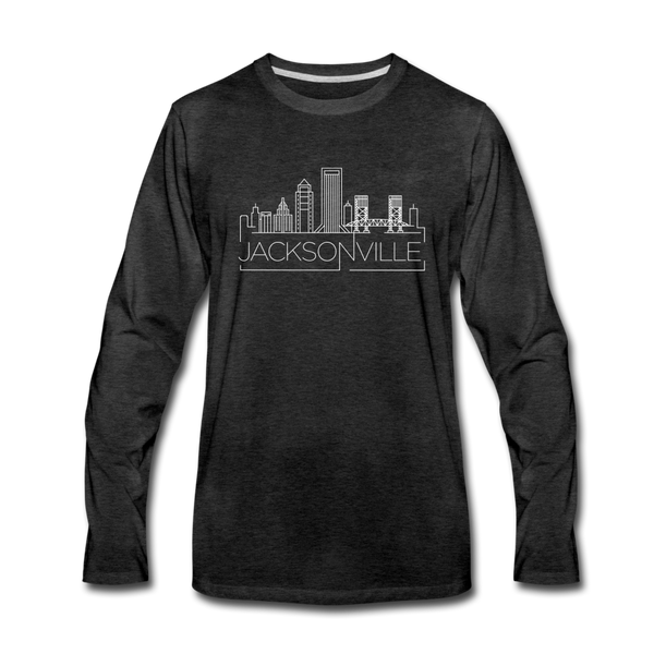 Jacksonville, Florida Long Sleeve T-Shirt - Skylines Unisex Jacksonville Long Sleeve Shirt - charcoal gray