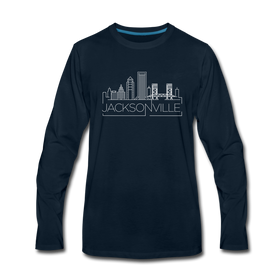 Jacksonville, Florida Long Sleeve T-Shirt - Skylines Unisex Jacksonville Long Sleeve Shirt - deep navy