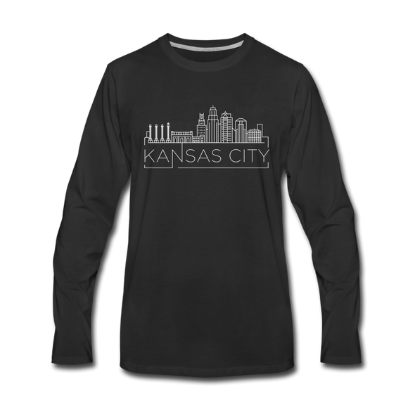 Kansas City, Missouri Long Sleeve T-Shirt - Skylines Unisex Kansas City Long Sleeve Shirt - black