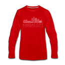 Kansas City, Missouri Long Sleeve T-Shirt - Skylines Unisex Kansas City Long Sleeve Shirt - red