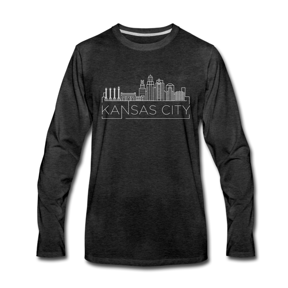 Kansas City, Missouri Long Sleeve T-Shirt - Skylines Unisex Kansas City Long Sleeve Shirt - charcoal gray