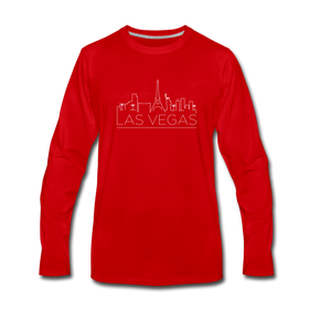 Las Vegas, Nevada Long Sleeve T-Shirt - Skylines Unisex Las Vegas Long Sleeve Shirt - red