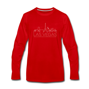 Las Vegas, Nevada Long Sleeve T-Shirt - Skylines Unisex Las Vegas Long Sleeve Shirt - red