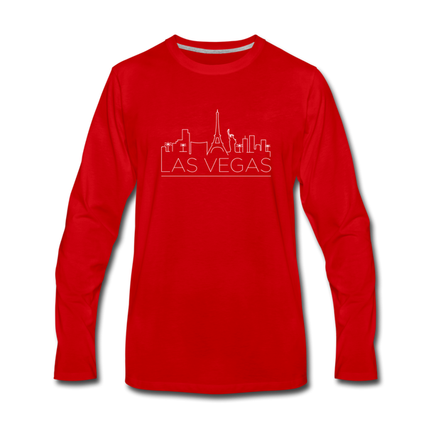 Las Vegas, Nevada Long Sleeve T-Shirt - Skylines Unisex Las Vegas Long Sleeve Shirt - red
