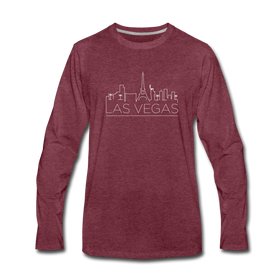 Las Vegas, Nevada Long Sleeve T-Shirt - Skylines Unisex Las Vegas Long Sleeve Shirt - heather burgundy