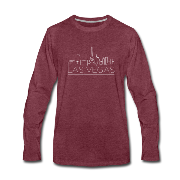 Las Vegas, Nevada Long Sleeve T-Shirt - Skylines Unisex Las Vegas Long Sleeve Shirt - heather burgundy