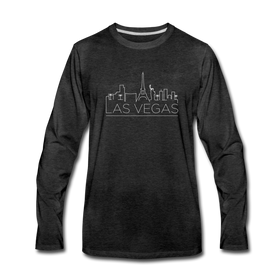 Las Vegas, Nevada Long Sleeve T-Shirt - Skylines Unisex Las Vegas Long Sleeve Shirt - charcoal gray