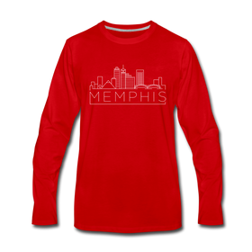 Memphis, Tennessee Long Sleeve T-Shirt - Skylines Unisex Memphis Long Sleeve Shirt - red