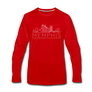 Memphis, Tennessee Long Sleeve T-Shirt - Skylines Unisex Memphis Long Sleeve Shirt - red
