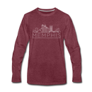 Memphis, Tennessee Long Sleeve T-Shirt - Skylines Unisex Memphis Long Sleeve Shirt - heather burgundy