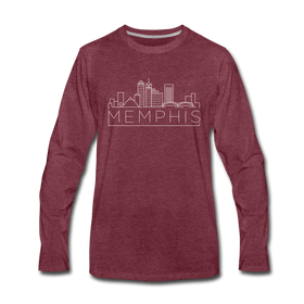 Memphis, Tennessee Long Sleeve T-Shirt - Skylines Unisex Memphis Long Sleeve Shirt - heather burgundy