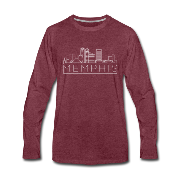 Memphis, Tennessee Long Sleeve T-Shirt - Skylines Unisex Memphis Long Sleeve Shirt - heather burgundy